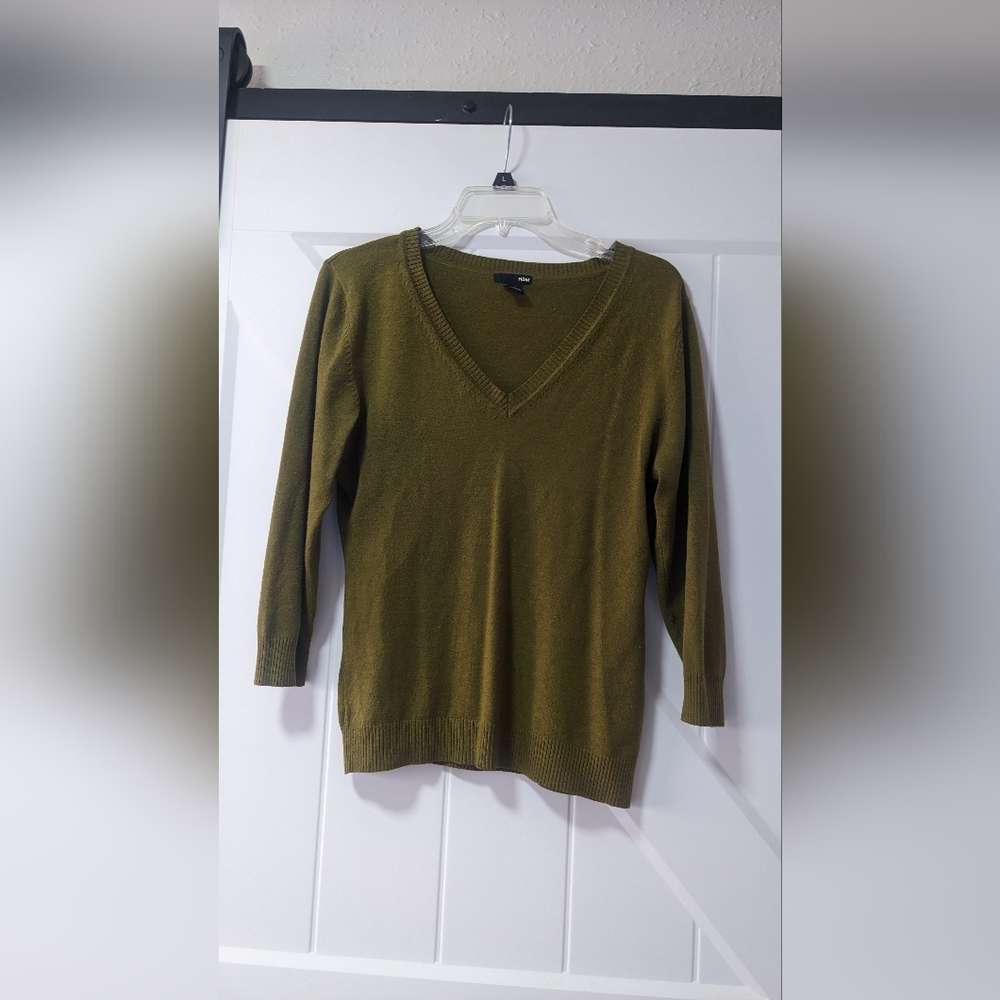 H&M 3/4 sleeve olive green sweater, Women's L